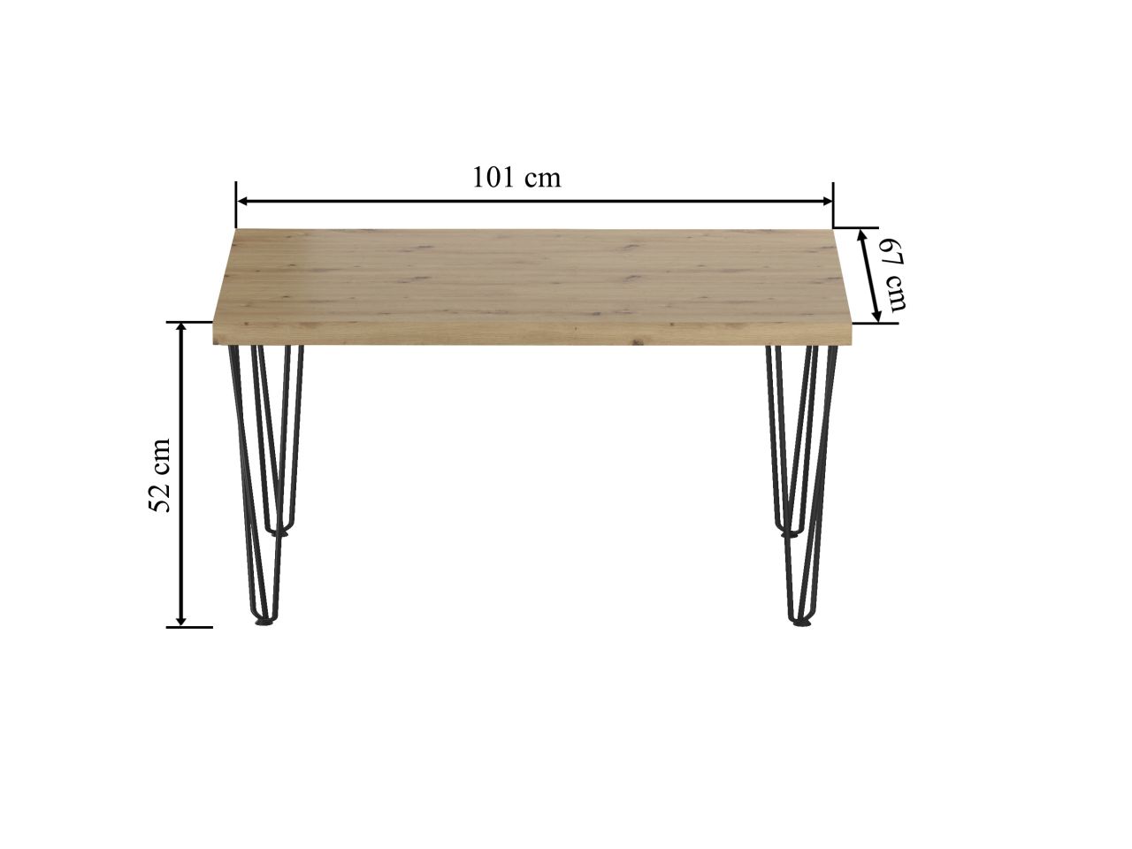 Ława (dąb artisan + nogi III) 67x101 - obrazek 4