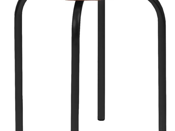 Taboret (orzech) – czarny stelaż