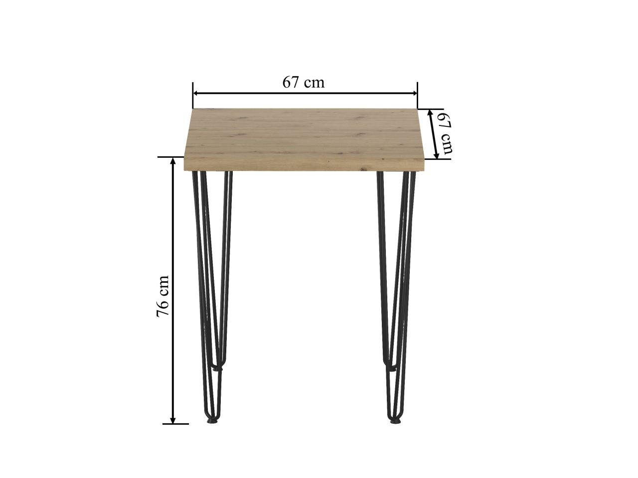 Stół (dąb artisan + nogi III) 67x67 - obrazek 5