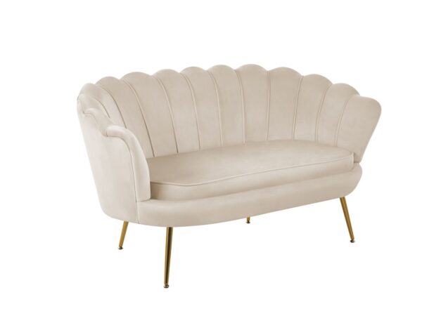 Sofa velvet (beżowa) /nogi złote/