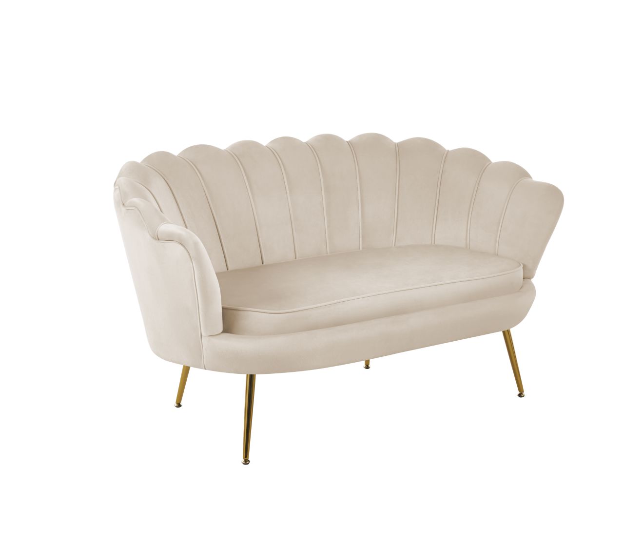 Sofa velvet (beżowa) /nogi złote/
