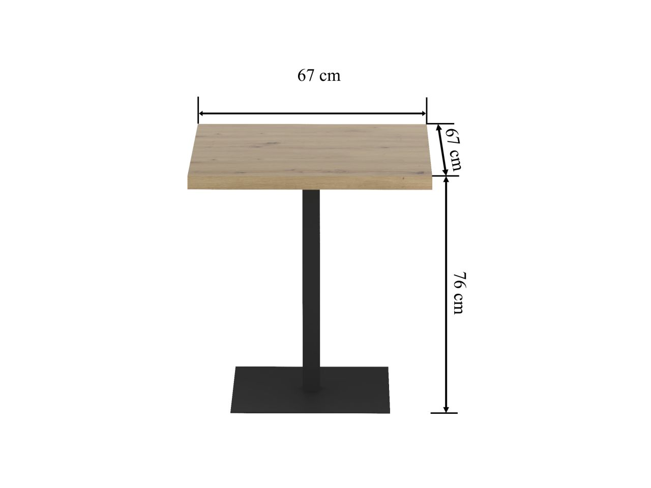 Stół (dąb artisan + noga T) 67x67 - obrazek 2