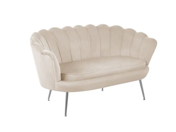 Sofa velvet (beżowa) /nogi srebrne/