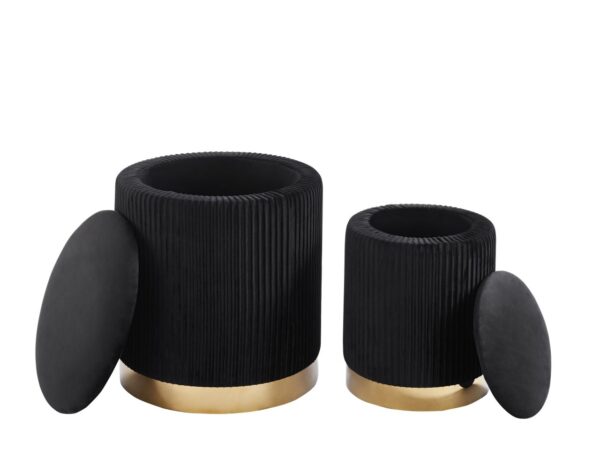 Pufy (zestaw 2 szt.) velvet – Riviera 100 czarne