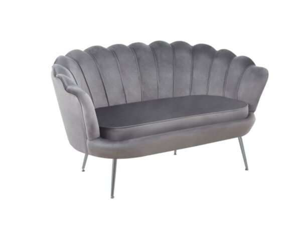 Sofa velvet (szara) /nogi srebrne/