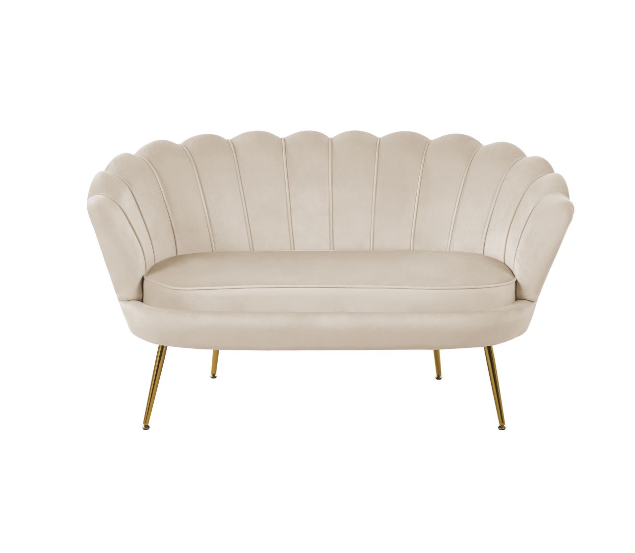 Sofa velvet (beżowa) /nogi złote/ - obrazek 2