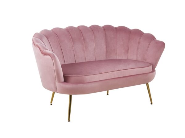 Sofa velvet (różowa) /nogi złote/