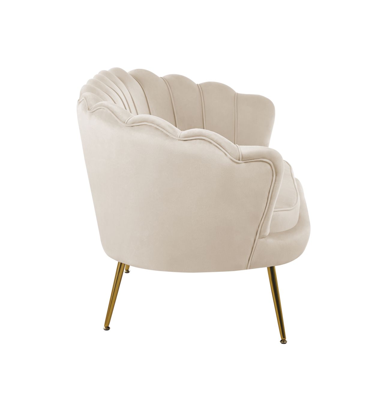 Sofa velvet (beżowa) /nogi złote/ - obrazek 3