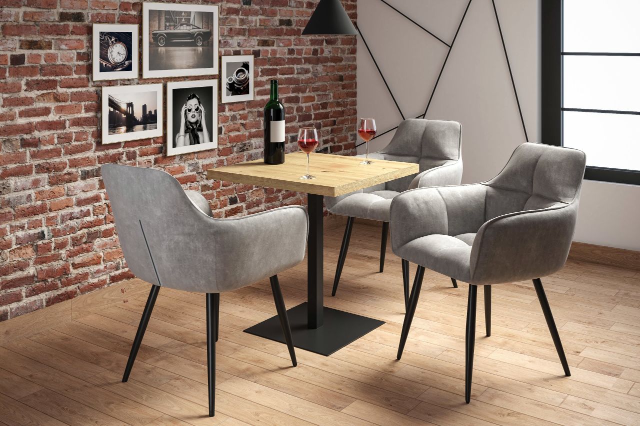 Stół (dąb artisan + noga T) 67x67 - obrazek 3