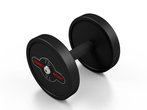 Hantla stalowa gumowana 7,5 kg czarny mat – Marbo Sport
