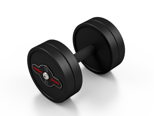 Hantla stalowa gumowana 10 kg czarny mat – Marbo Sport