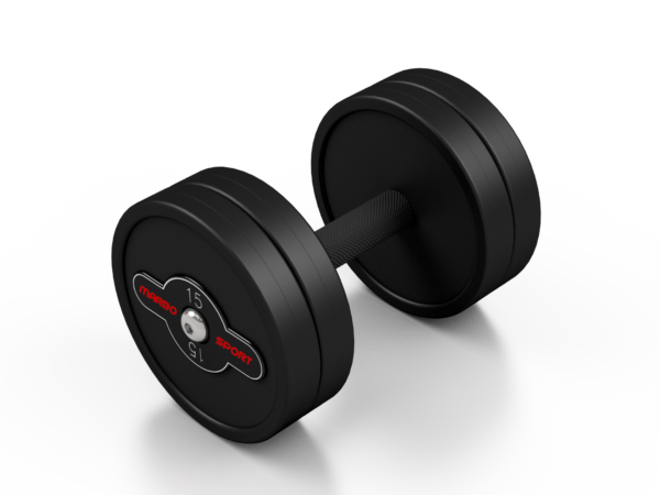 Hantla stalowa gumowana 15 kg czarny mat – Marbo Sport