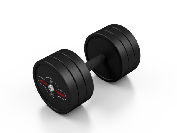 Hantla stalowa gumowana 20 kg czarny mat – Marbo Sport