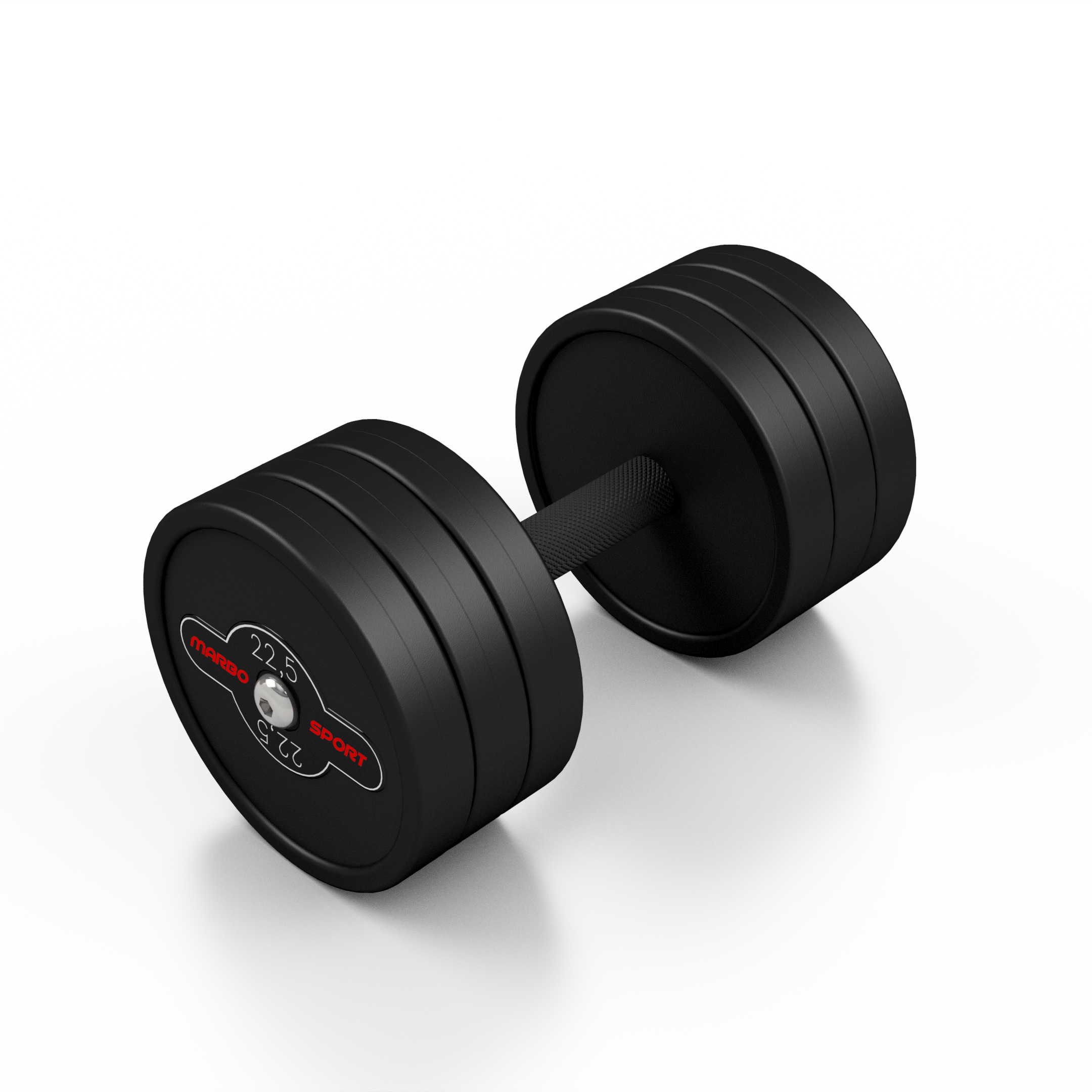 Hantla stalowa gumowana 22,5 kg czarny mat - Marbo Sport - obrazek 2