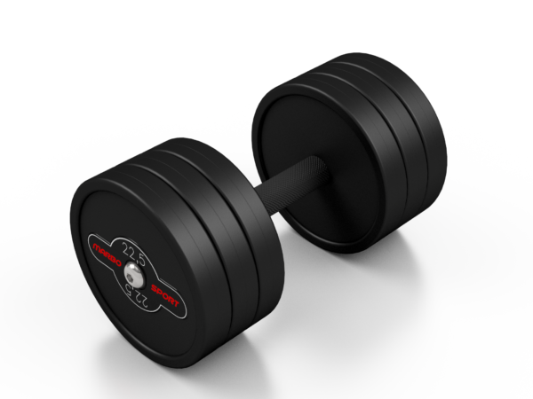Hantla stalowa gumowana 22,5 kg czarny mat – Marbo Sport