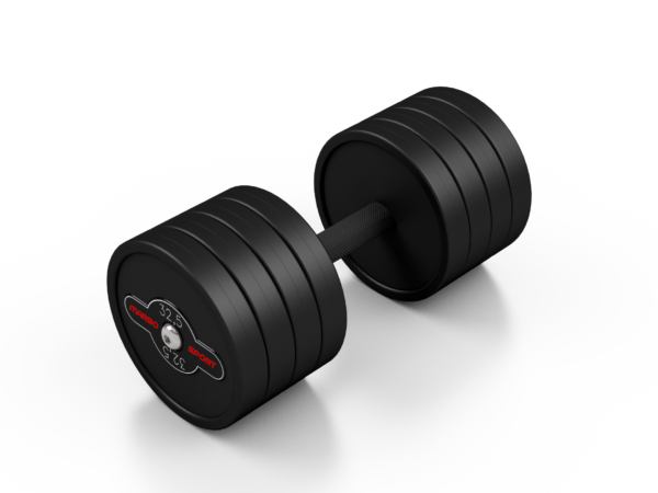 Hantla stalowa gumowana 32,5 kg czarny mat – Marbo Sport