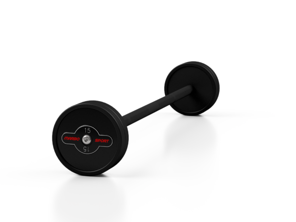 Sztanga gumowana prosta 15 kg czarny mat – Marbo Sport