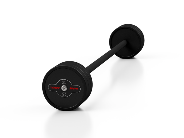 Sztanga gumowana prosta 25 kg czarny mat – Marbo Sport