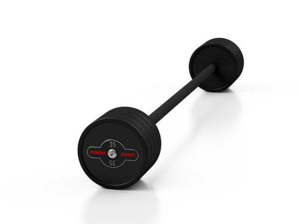 Sztanga gumowana prosta 35 kg czarny mat – Marbo Sport