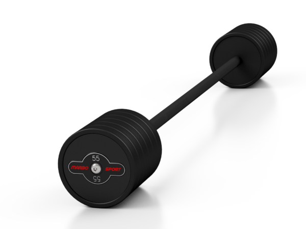 Sztanga gumowana prosta 55kg czarny mat – Marbo Sport