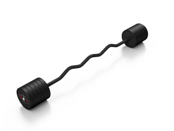 Sztanga gumowana łamana 50 kg czarny mat – Marbo Sport