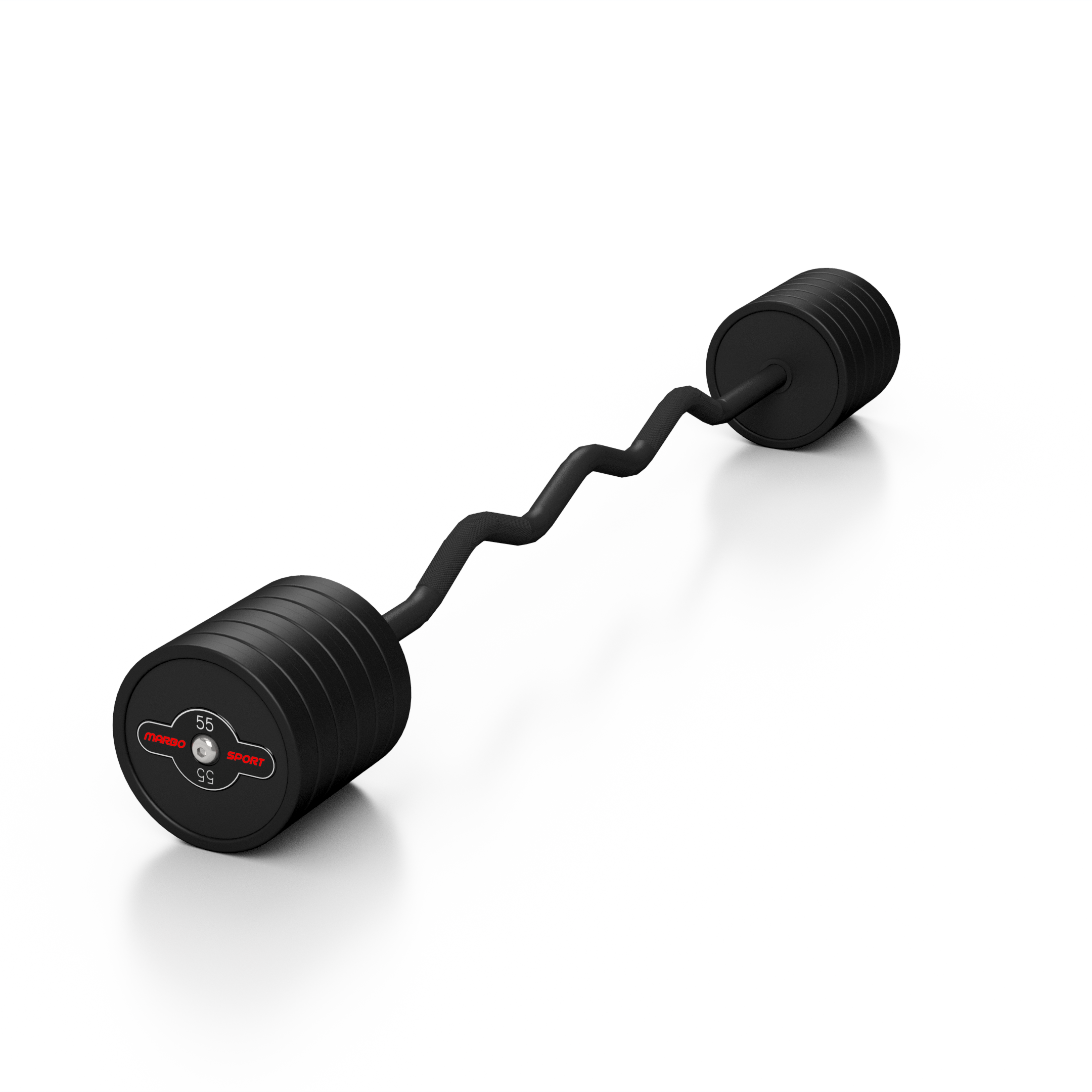 Sztanga gumowana łamana 55 kg czarny mat - Marbo Sport - obrazek 3