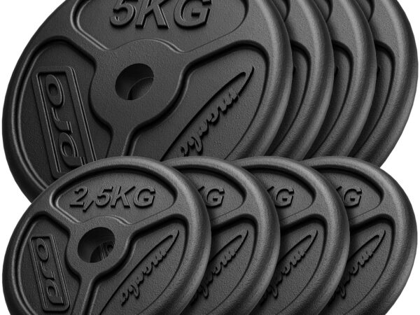 Zestaw obciążeń żeliwnych slim 30 kg / 4 x 5 kg + 4 x 2,5 kg - Marbo Sport
