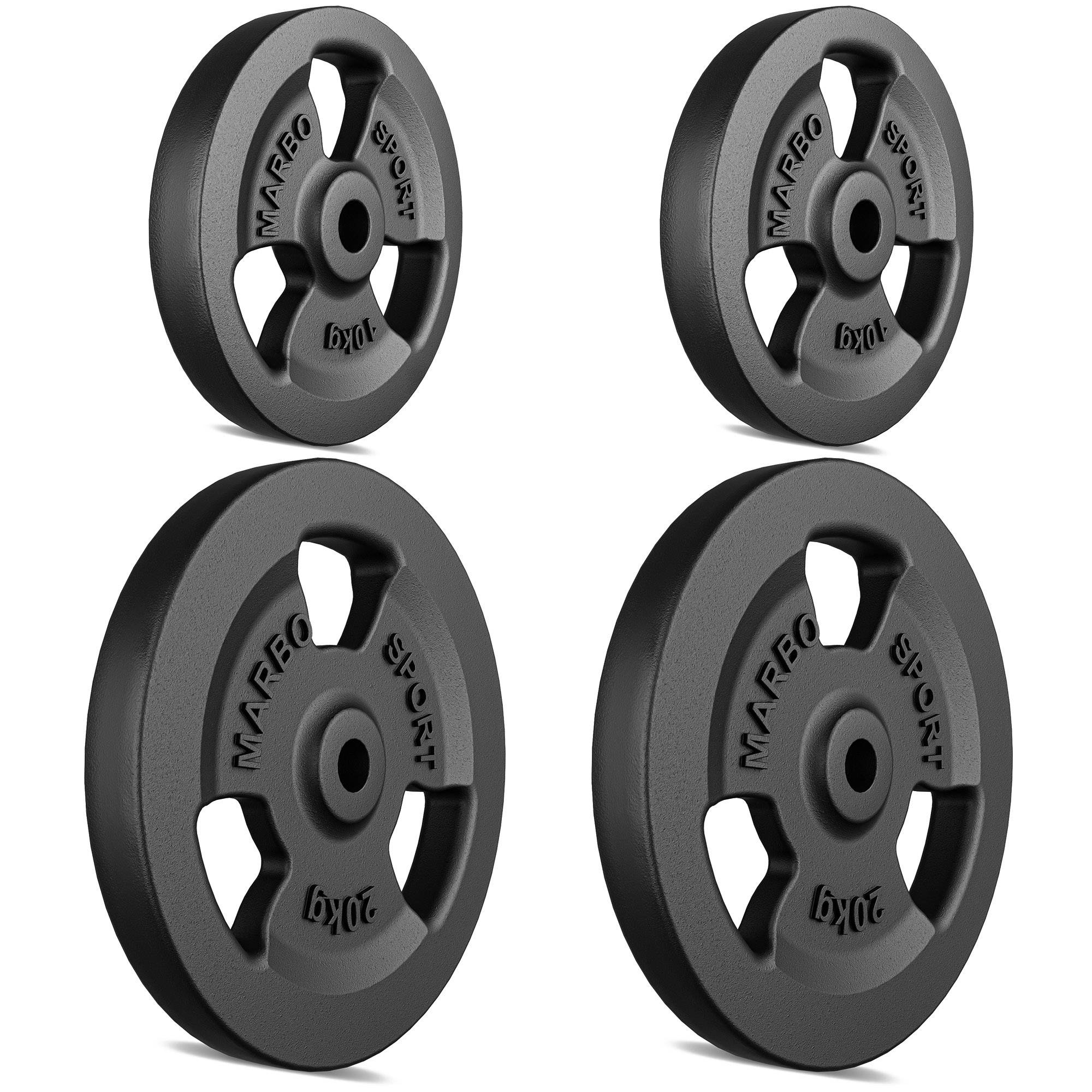 Zestaw obciążeń żeliwnych kierownica 60 kg / 2 x 20 kg + 2 x 10 kg - Marbo Sport - obrazek 2