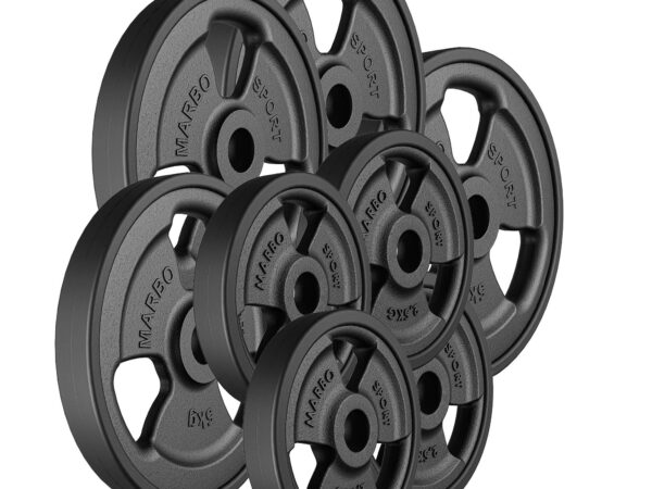 Zestaw obciążeń gumowanych 30 kg / 4 x 5 kg + 4 x 2,5 kg - Marbo Sport