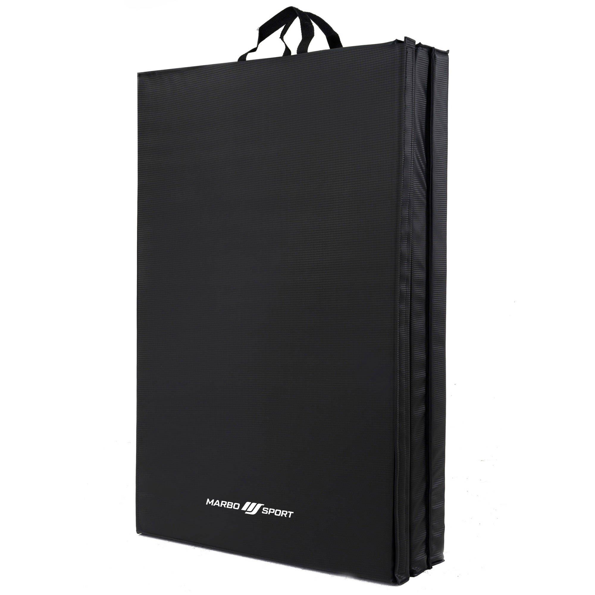 Materac gimnastyczny składany twardy z rzepami 180 x 90 x 5 cm czarny - Marbo Sport - obrazek 2