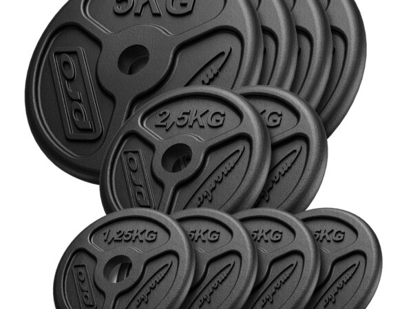 Zestaw obciążeń żeliwnych slim 30 kg / 4 x 1,25 kg, 2 x 2,5 kg, 4 x 5 kg - Marbo Sport