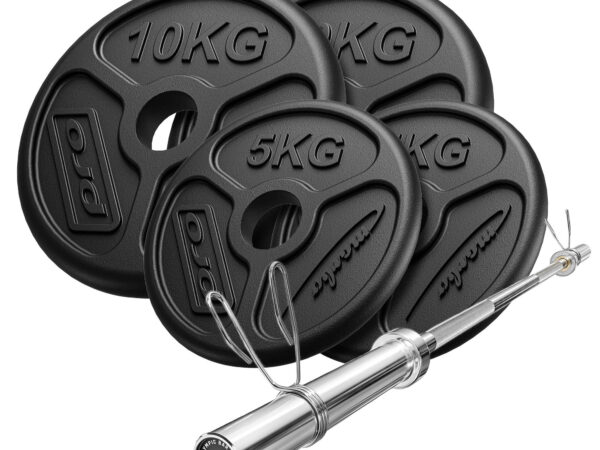 Zestaw 45 kg | Gryf olimpijski 180cm + obciążenia olimpijskie 2x10kg, 2x5kg – Marbo Sport