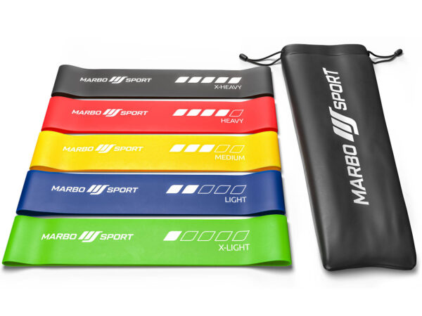 Zestaw 5 taśm oporowych 600 x 50 mm – multikolor – Marbo Sport
