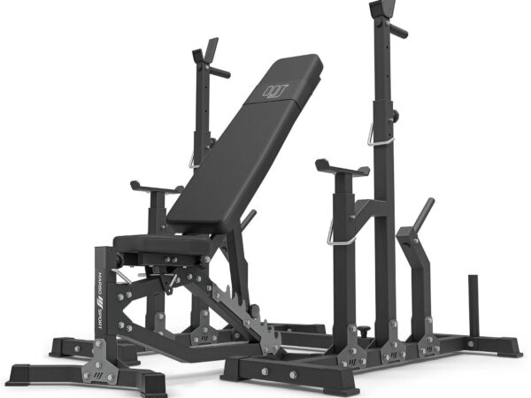 Zestaw MS11_2.0 | dwustronnie regulowana ławka treningowa + stojaki regulowane – Marbo Sport