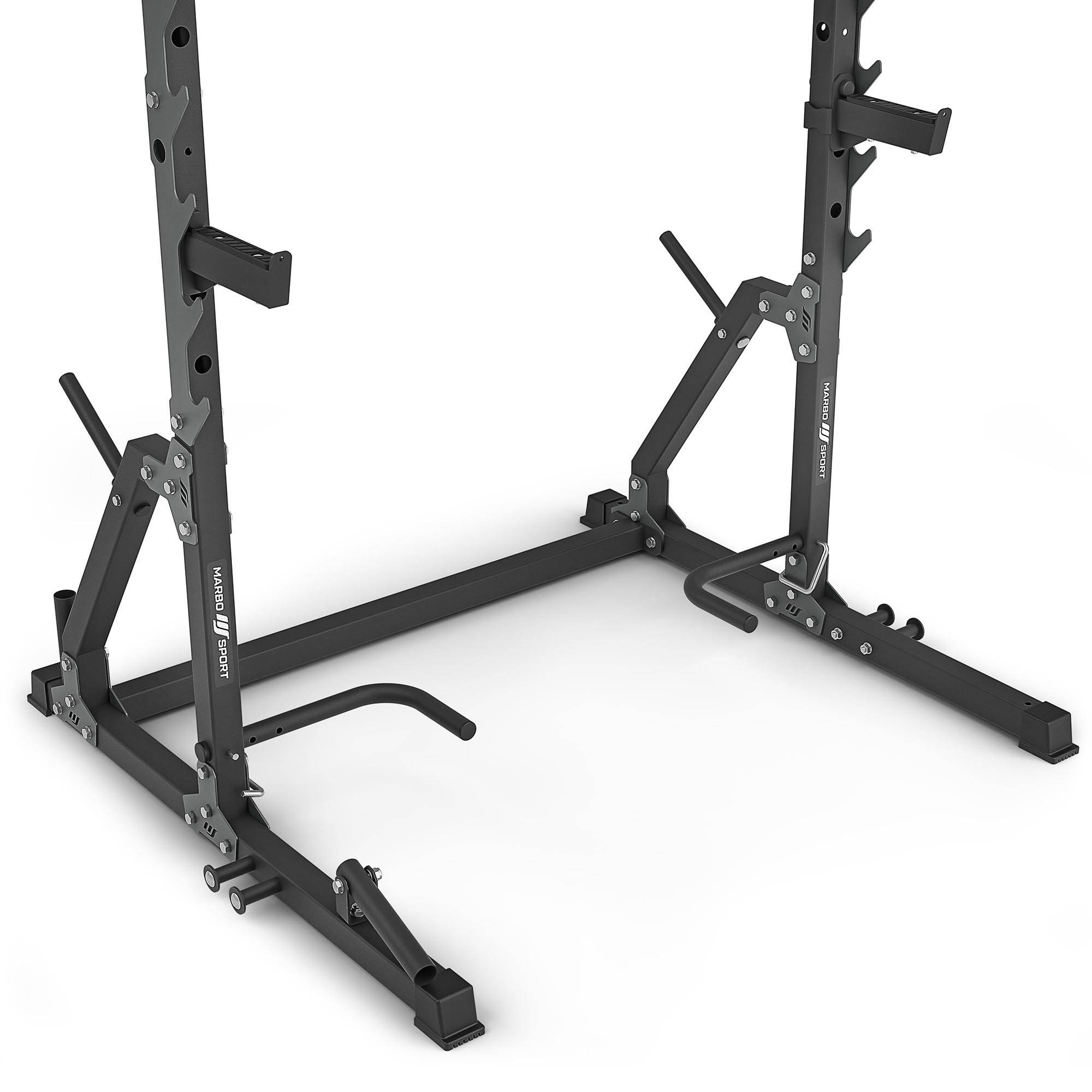 Klatka half-rack (drążek do pociągania ze stojakami i poręczami + uchwytem landmine) MS-U115 2.0 - Marbo Sport - obrazek 4