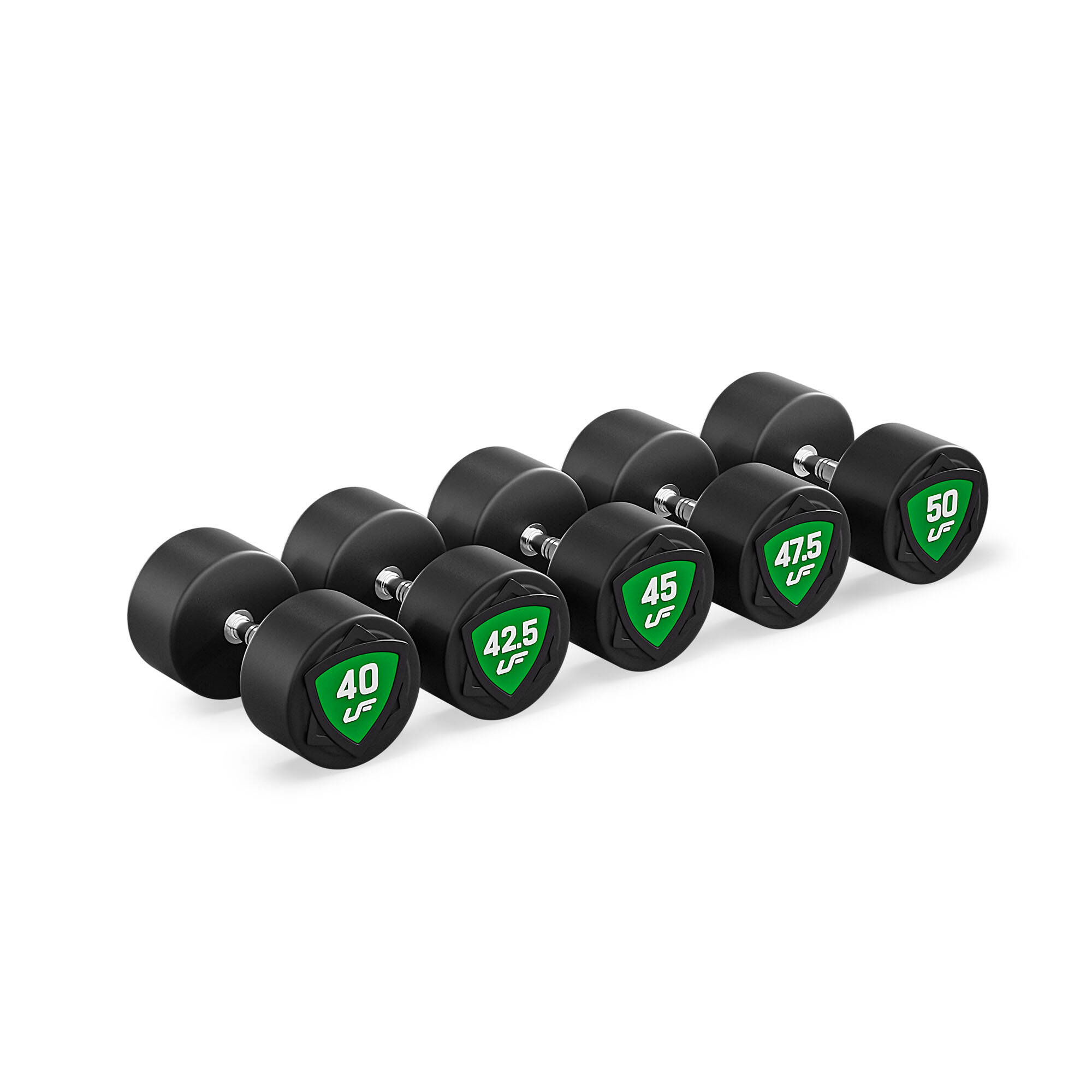 Zestaw hantli stałych poliuretanowych 40-50kg (skok co 2,5kg) 450 kg – UpForm - obrazek 3
