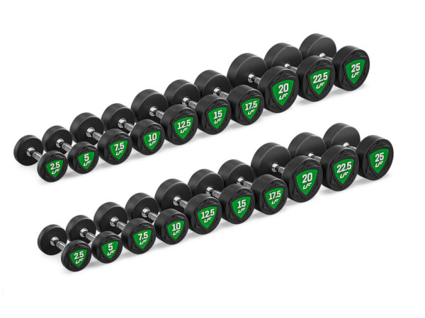 Zestaw hantli stałych poliuretanowych 2,5-25kg (skok co 2,5kg) 275kg – UpForm