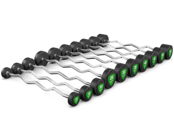 Zestaw sztang łamanych poliuretanowych 10-55 kg (skok co 5 kg) 325 kg – UpForm