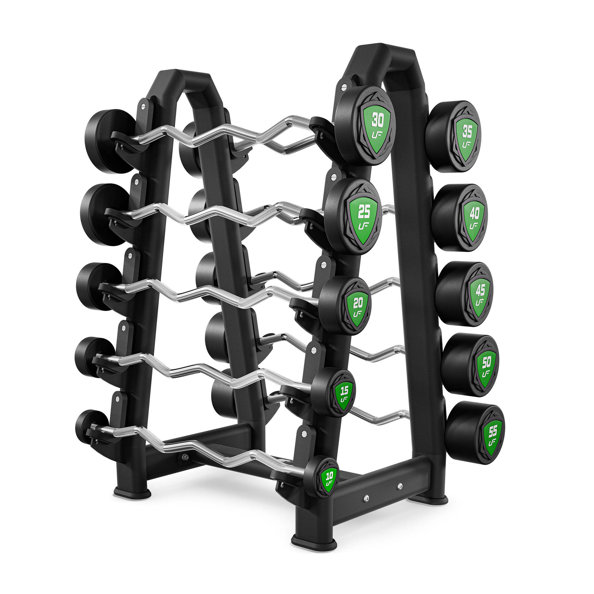 Zestaw sztang łamanych poliuretanowych 10-55 kg (skok co 5 kg) 325 kg – UpForm - obrazek 3