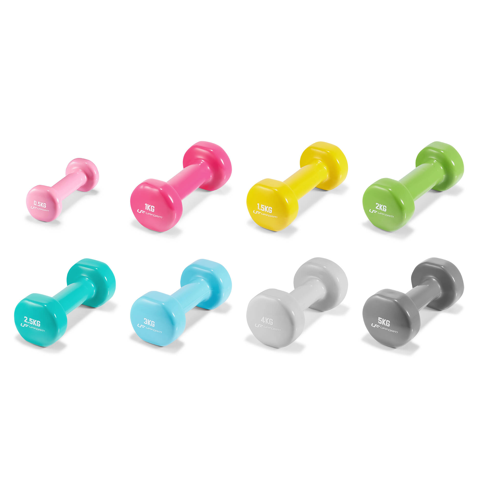 Zestaw hantli winylowych (8 szt.) 19,5 kg - UpForm - obrazek 2