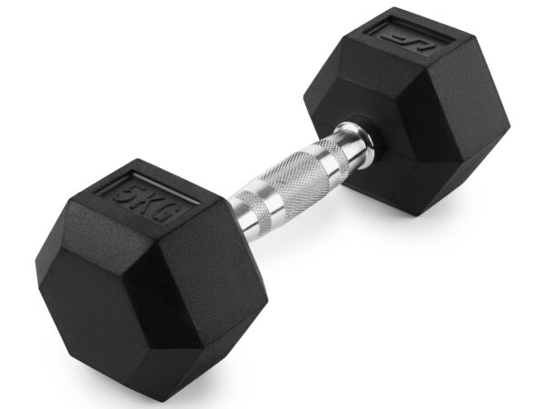 Hantla żeliwna gumowana HEX 5 kg – UpForm