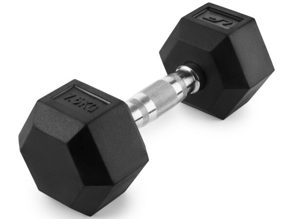 Hantla żeliwna gumowana HEX 7,5 kg - UpForm