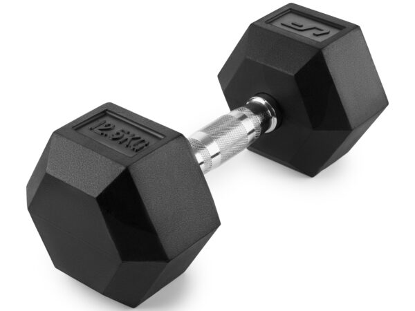 Hantla żeliwna gumowana HEX 12,5 kg - UpForm
