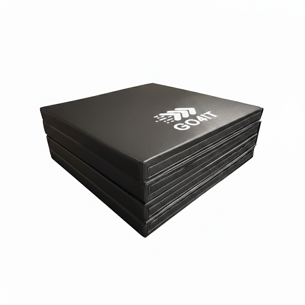 Materac gimnastyczny składany czarny 240x60x5 - GO4IT - obrazek 2