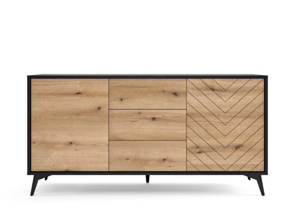 Komoda Diamond KSZ154 | Piaski | Dąb Evoke / Czarny