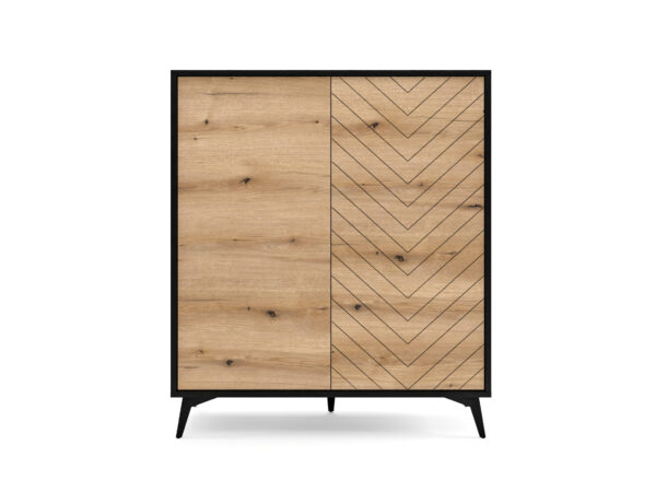 Komoda Diamond KD104 | Piaski | Dąb Evoke / Czarny