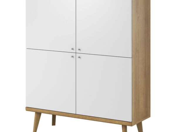 Komoda Primo PK107 | Piaski | Biały/Dąb Riviera