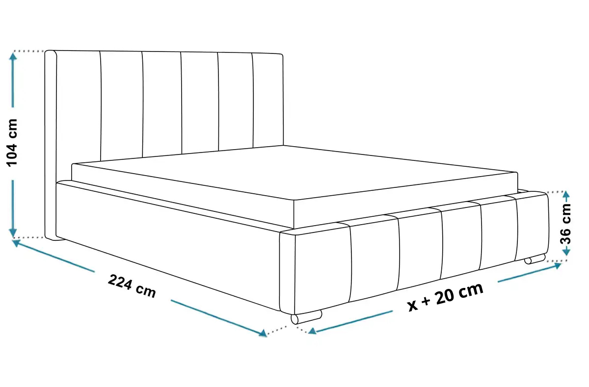 Łóżko BED1 | Riban | Wymiary i kolory do wyboru - obrazek 5