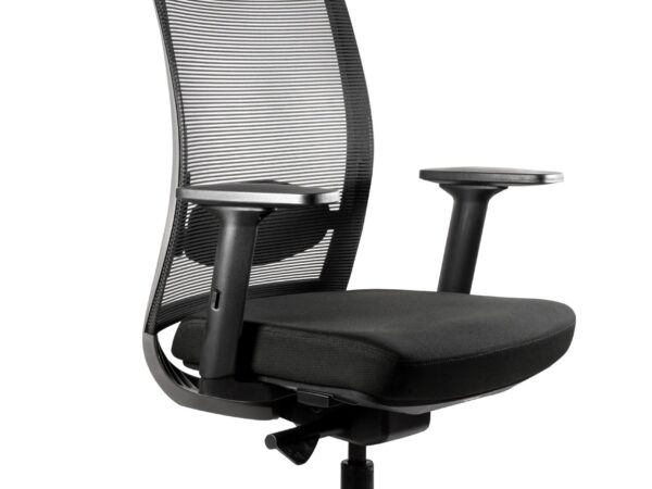 Fotel biurowy Anggun, ergonomiczny, siatka/tkanina szary lub czarny Unique