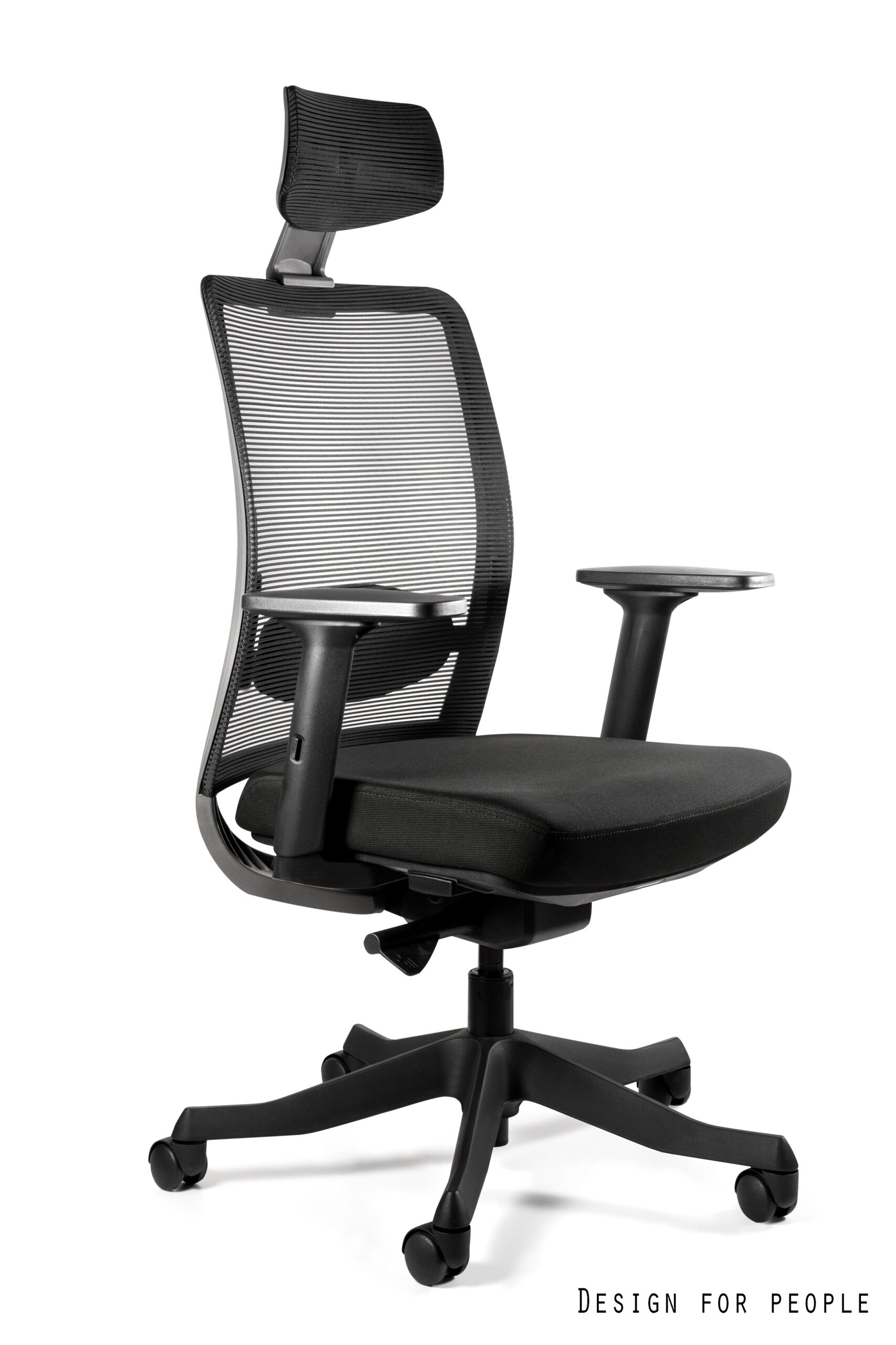 Fotel biurowy Anggun, ergonomiczny, siatka/tkanina szary lub czarny Unique